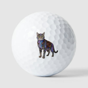 Cyberpunk Circuit Cat – Neon Tech Beast Golf Balls