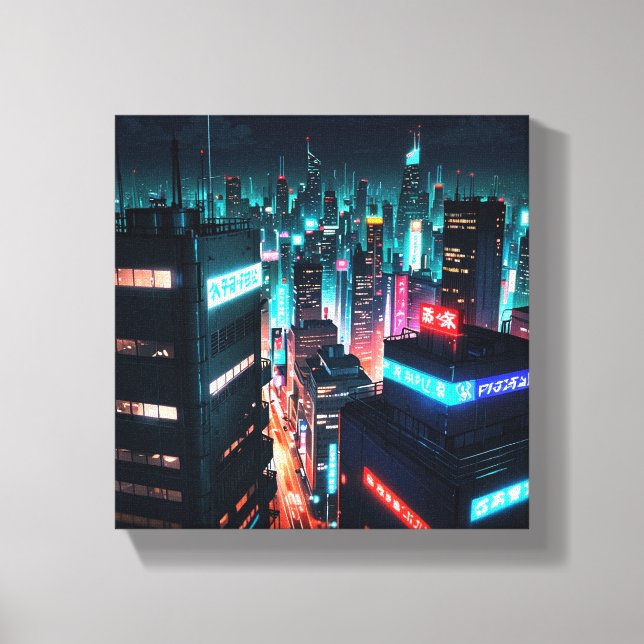 cyberpunk city canvas print (Front)