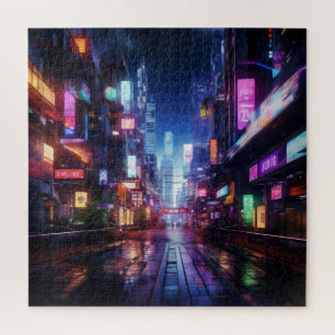 Cyberpunk City Night Jigsaw Puzzle