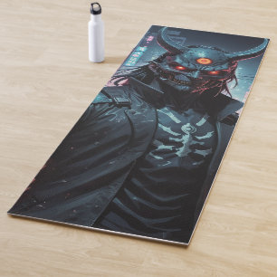 Cyberpunk Demon Samurai Yoga Mat