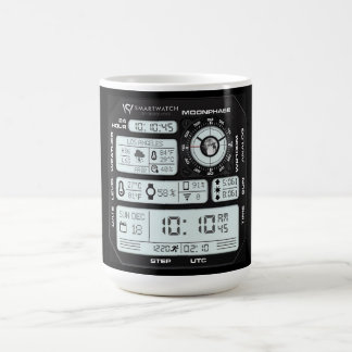 Cyberpunk Digital Watch Face Tech Mug - Dark Mode