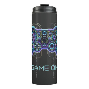  ​Cyberpunk Gaming Controller - Neon Game On Tech  Thermal Tumbler