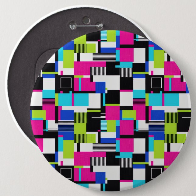 Cyberpunk Glitch Art Neon Enamel Pin (Front & Back)