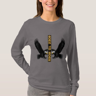 Cyberpunk Glitch Eagle Womens Long Sleeve T-Shirt