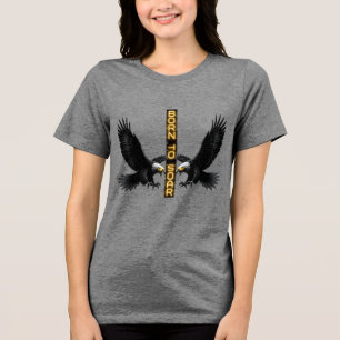 Cyberpunk Glitch Eagle Womens T-Shirt Tri-Blend Shirt