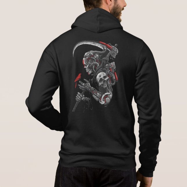 Cyberpunk Grim Reaper Hoodie (Back)