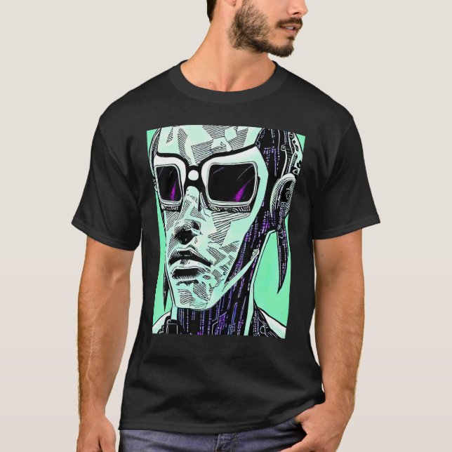 Cyberpunk Hacker Computer Geek design_5 T-Shirt (Front)