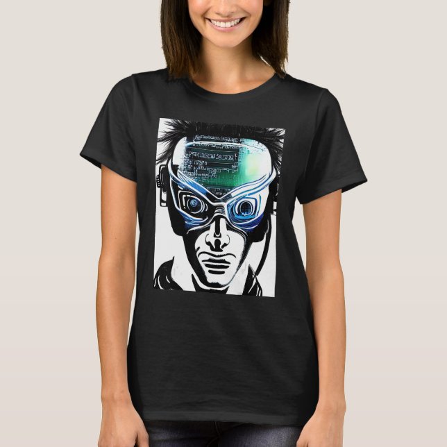 Cyberpunk Hacker Computer Geek design_8 T-Shirt (Front)
