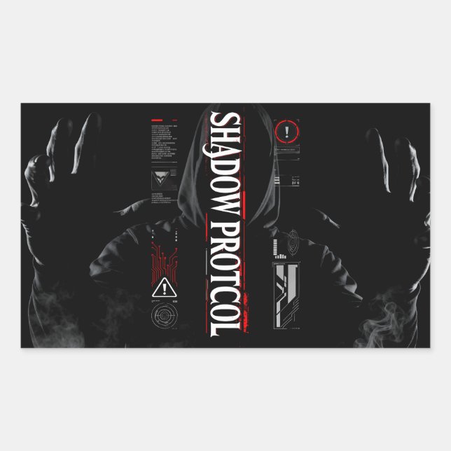 Cyberpunk Hacker Shadow Sticker (Front)
