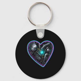 Cyberpunk Heart Valentine Pulse Key Ring