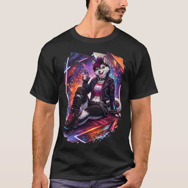 Cyberpunk Husky T-Shirt (Front)