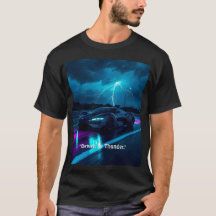 Cyberpunk Hypercar Lightning Storm Neon Graphic T-