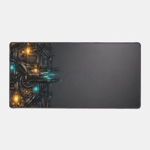 Cyberpunk Industrial Scavenger Tech Desk Mat