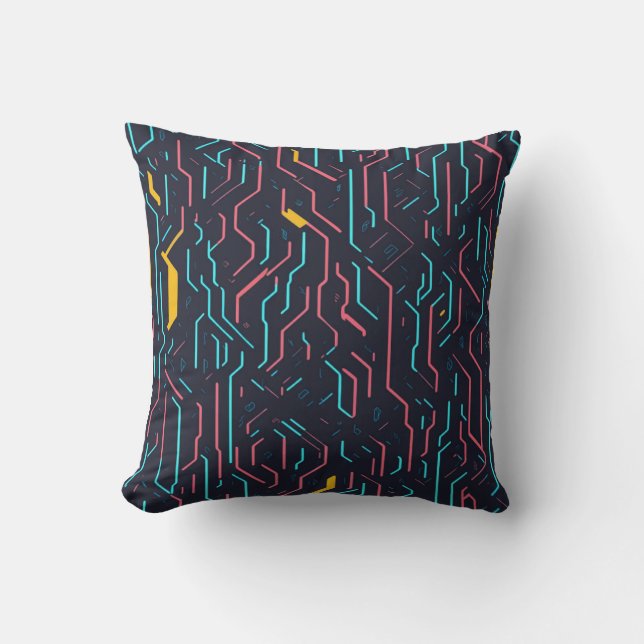 Cyberpunk Line Work Cushion (Front)