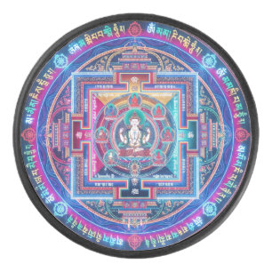 Cyberpunk Mandala Hockey Puck