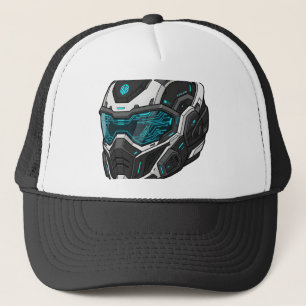 Cyberpunk Mecha Pilot Sci-Fi Gamer Graphic Hoodie Trucker Hat