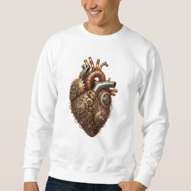 Cyberpunk Mechanical Heart Art Sweatshirt (Front)
