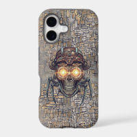 Cyberpunk Mondrian Skull iPhone Case