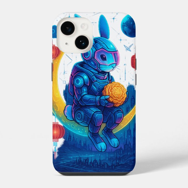 Cyberpunk Moon Rabbit – Mid-Autumn Festival iPhone Case (Back)