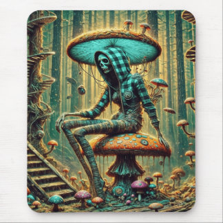 cyberpunk mushroom skelly mousepad
