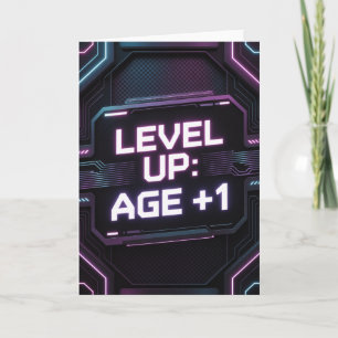 Cyberpunk neon Birthday Card for men