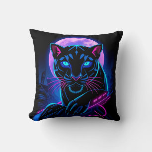 Cyberpunk Neon Black Panther Cushion
