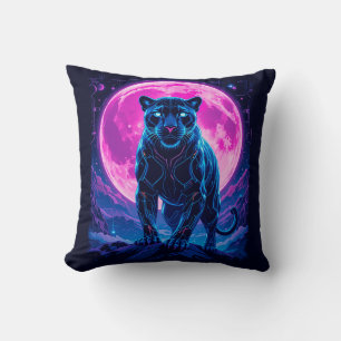 Cyberpunk Neon Black Panther Cushion