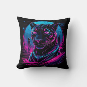 Cyberpunk Neon Black Panther Cushion