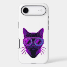 Cyberpunk Neon Cat Case - Futuristic Aesthetic Tou