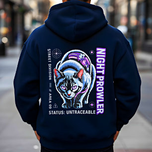 Cyberpunk Neon Cat - for gamers lovers and tech Hoodie
