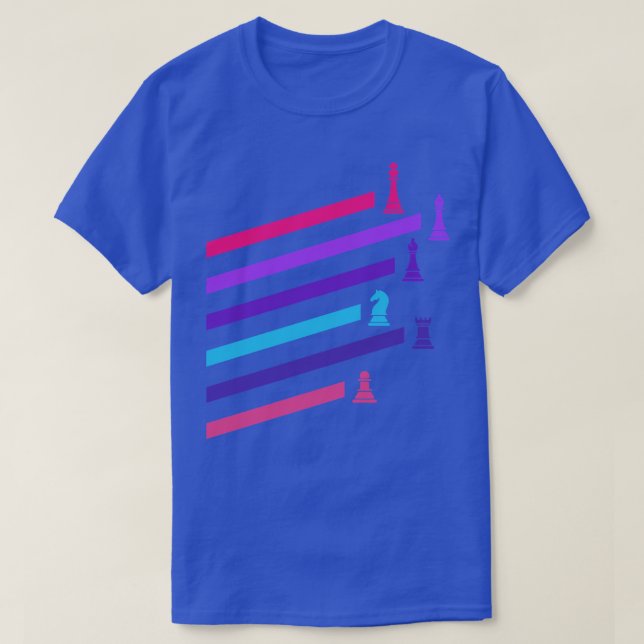 Cyberpunk Neon Chess Pieces T-Shirt (Design Front)