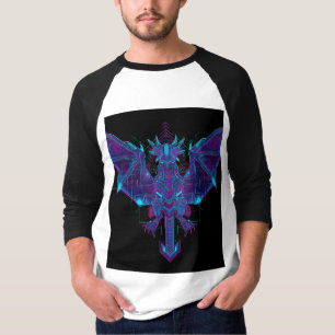 Cyberpunk Neon Dragon – Futuristic Geometric Stree T-Shirt