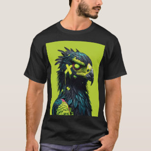 Cyberpunk Neon Eagle – Futuristic Animal Wall Art T-Shirt