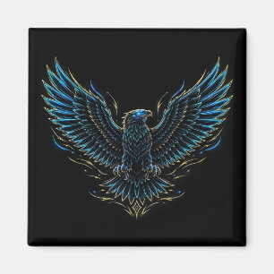 Cyberpunk Neon Eagle Magnet