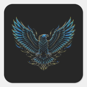 Cyberpunk Neon Eagle Sticker