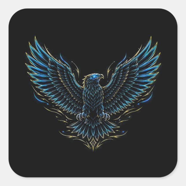 Cyberpunk Neon Eagle Sticker (Front)