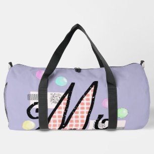 Cyberpunk Neon Grid Abstract Fluid Art Duffle Bag