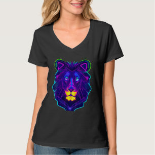 Cyberpunk Neon Light Leon Unique Animal King Color T-Shirt