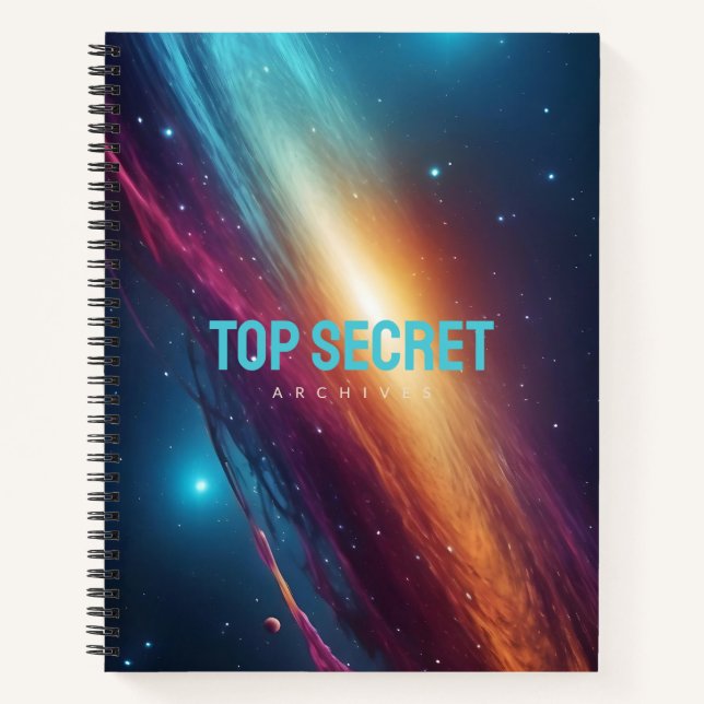 Cyberpunk Neon Space Abstract Glowing Galaxy Notebook (Front)