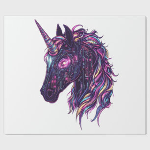 Cyberpunk Neon Unicorn (1) Wrapping Paper