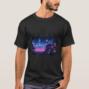 Cyberpunk Night City Rooftop T-Shirt