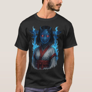 Cyberpunk Oni Girl with Torii Gate T-Shirt