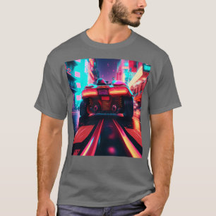 Cyberpunk Outrun City Automobile Futuristic AI Ge T-Shirt