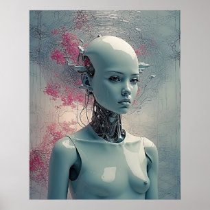 Cyberpunk Paranoid Android Sci-Fi Surreal Wall Poster