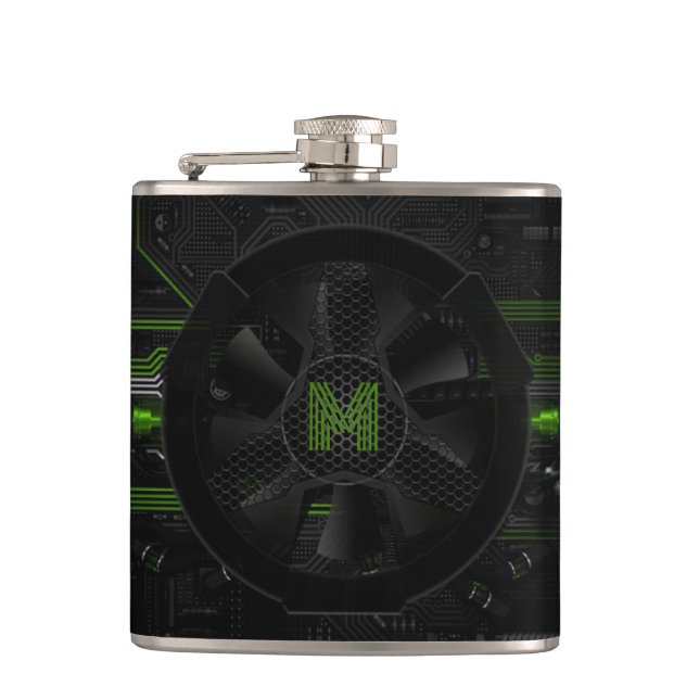 Cyberpunk PC Gamer  Hip Flask (Front)