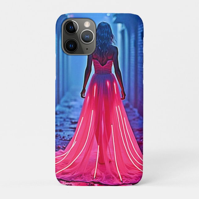 Cyberpunk Pink Light Dress Alleyway Mystery Art Case-Mate iPhone Case (Back)