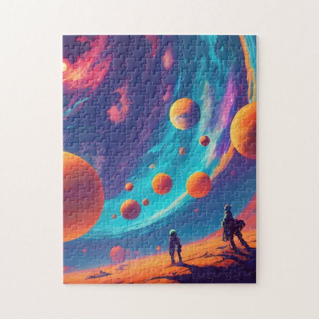  cyberpunk planet earth star cosmos fantasy jigsaw puzzle (Vertical)