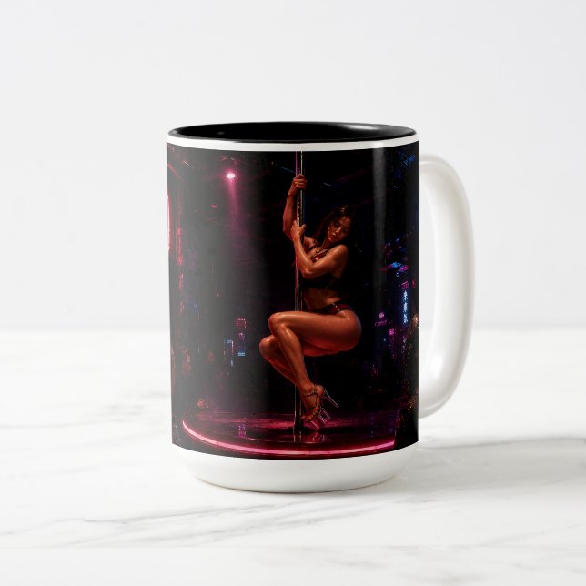 Cyberpunk Pole Dance Mug – Gift Mug (Front Right)
