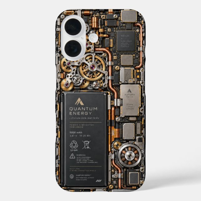 Cyberpunk Quantum Tech Circuit Board Phone Case &  (Back)