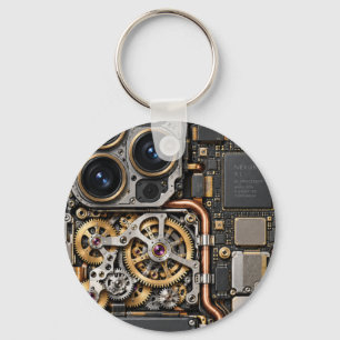 Cyberpunk Quantum Tech Circuit Board Phone Case & Key Ring